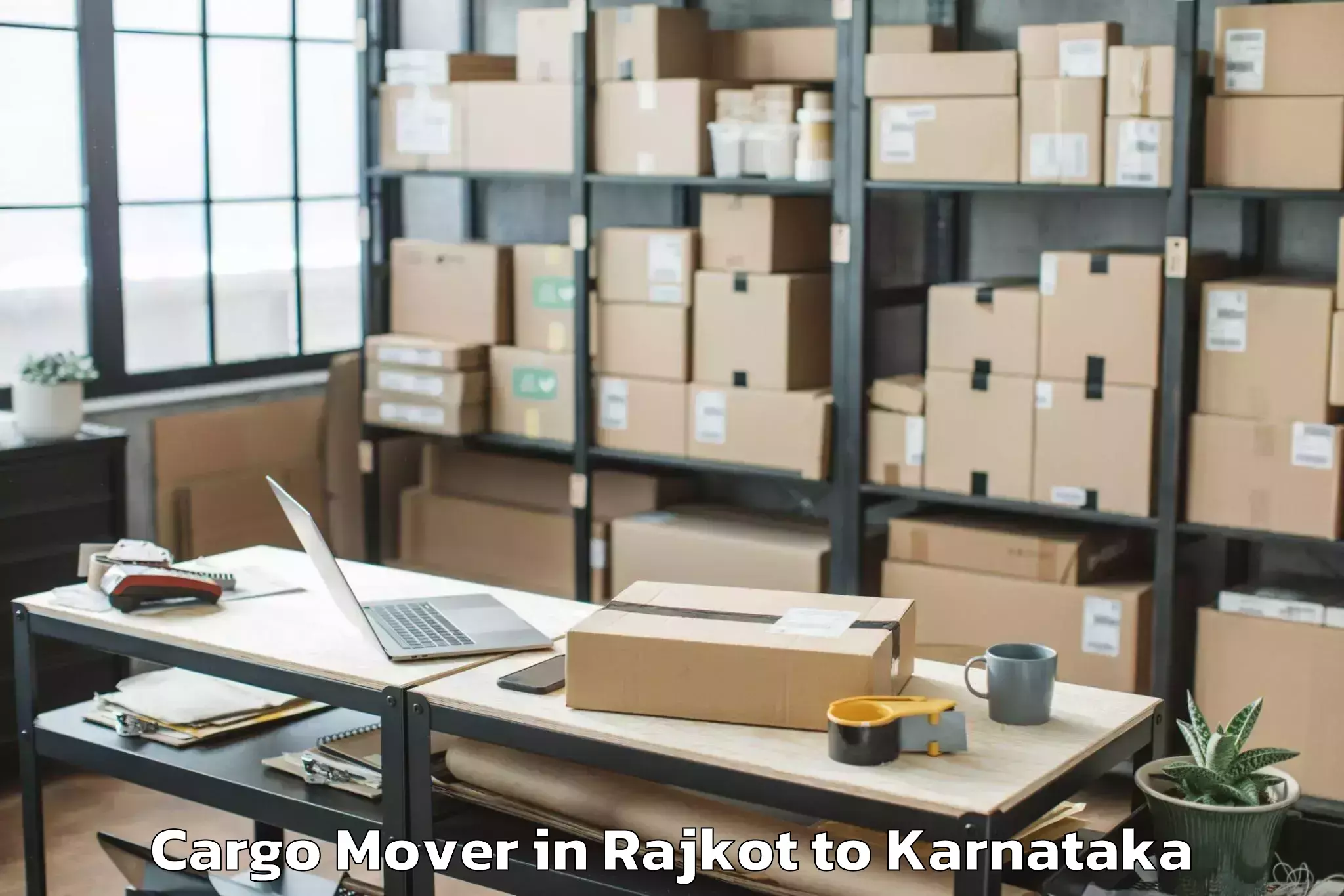 Leading Rajkot to Holalkere Rural Cargo Mover Provider